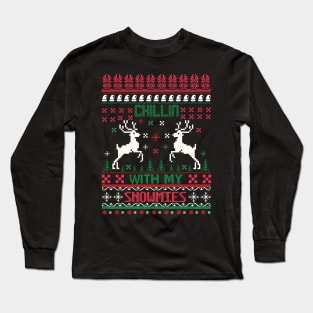 Chilling With My Snowmies ugly christmas sweater Long Sleeve T-Shirt